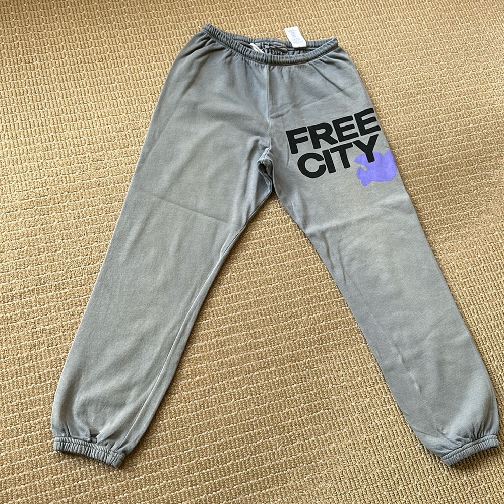 FreeCity Cotton Logo Sweatpants. 100% cotton terry